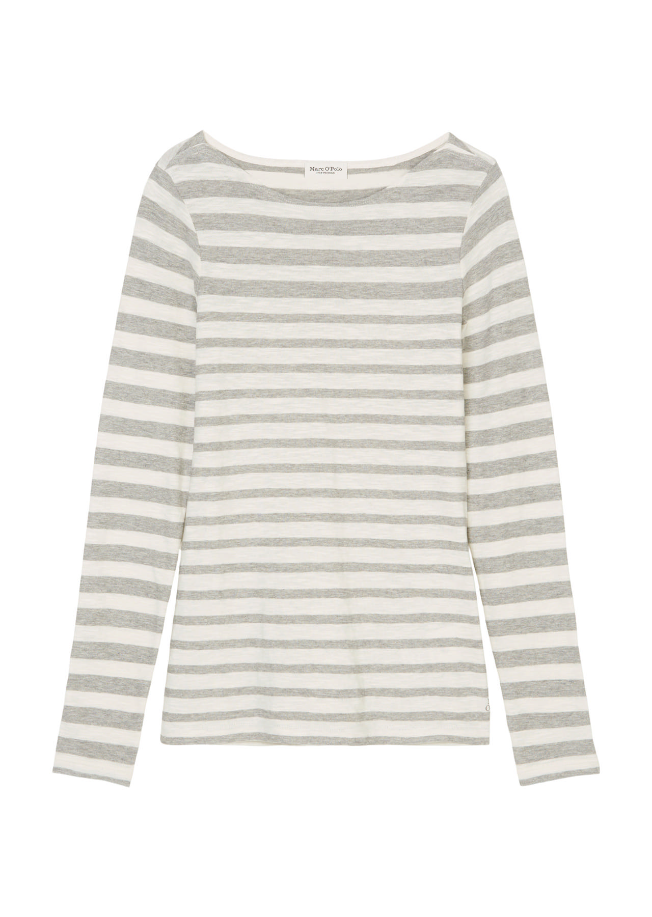 Röndóttur síðerma bolur úr slub jersey