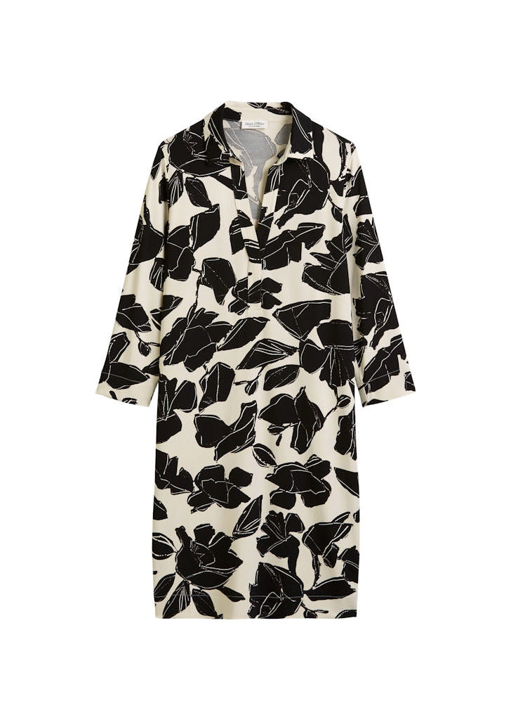 Dress with collar, aop