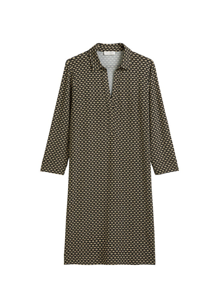 Dress with collar, aop