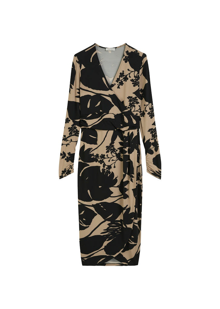 Dress, wrapped slim, aop