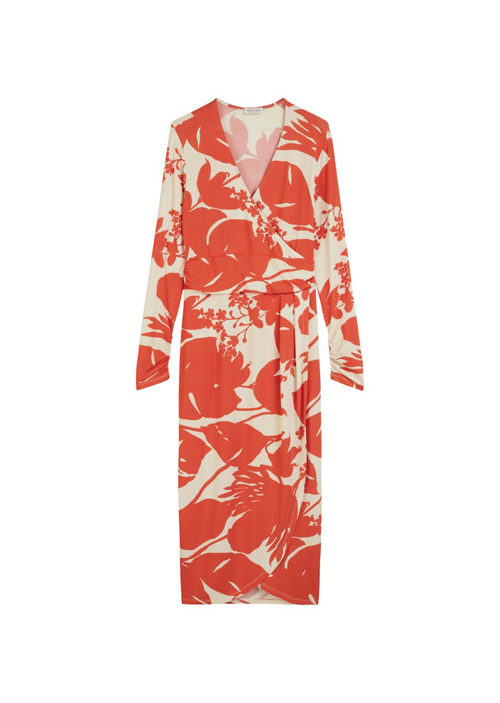 Dress, wrapped slim, aop