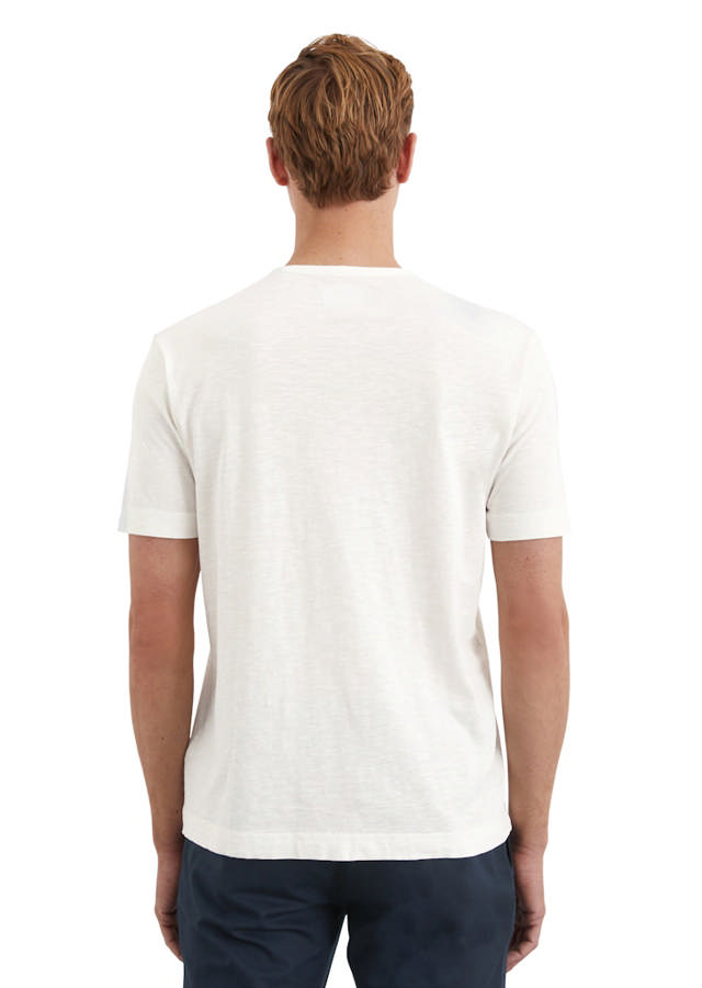 Henley Stuttermabolur úr Slub Jersey 