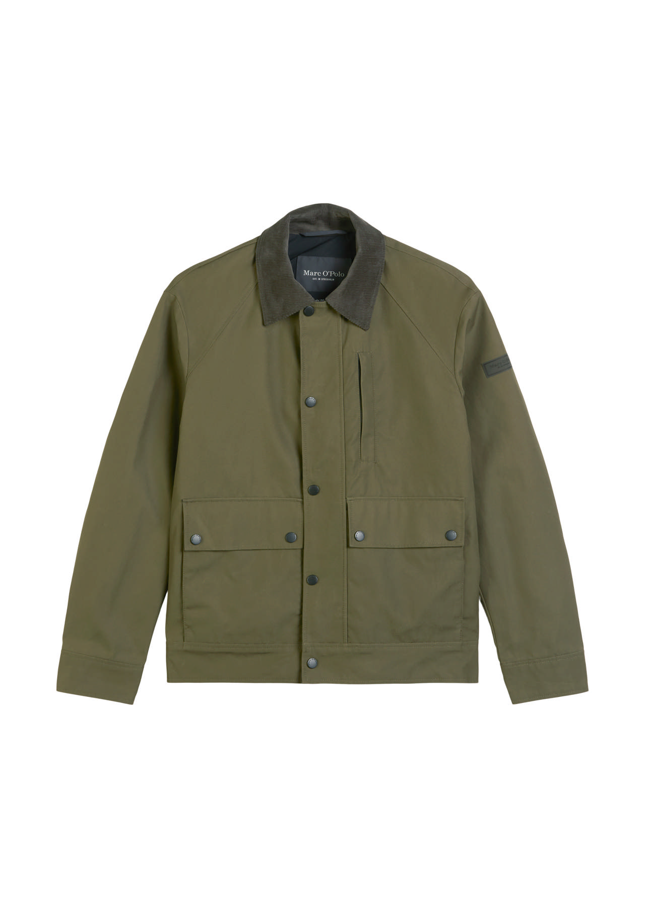 Stuttur utility-jakki með skyrtukraga í dekkri lit og ásettum vösum