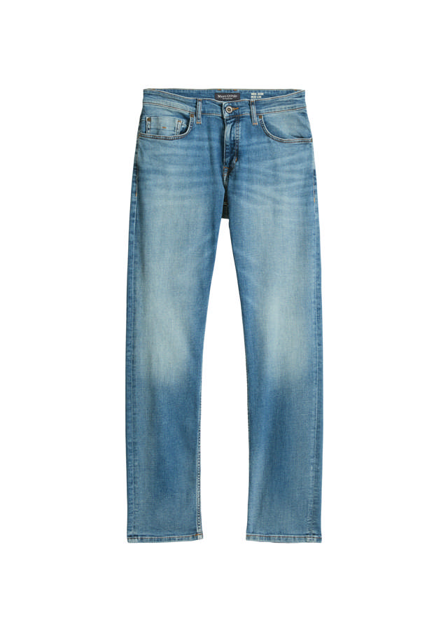 Denim, regular fit, regular leg, low waist, reg. crotch, regular length, zip fly