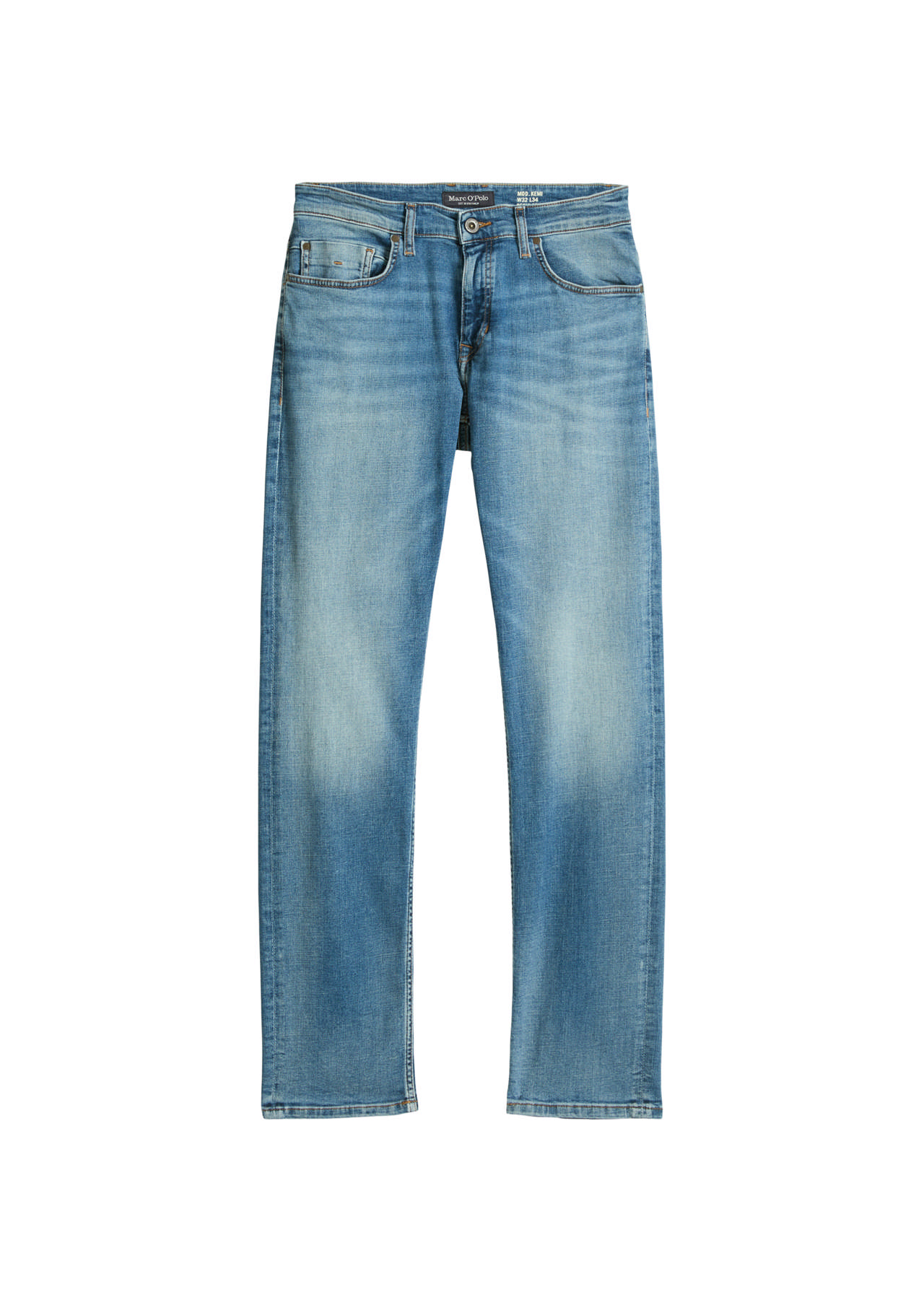 Denim, regular fit, regular leg, low waist, reg. crotch, regular length, zip fly