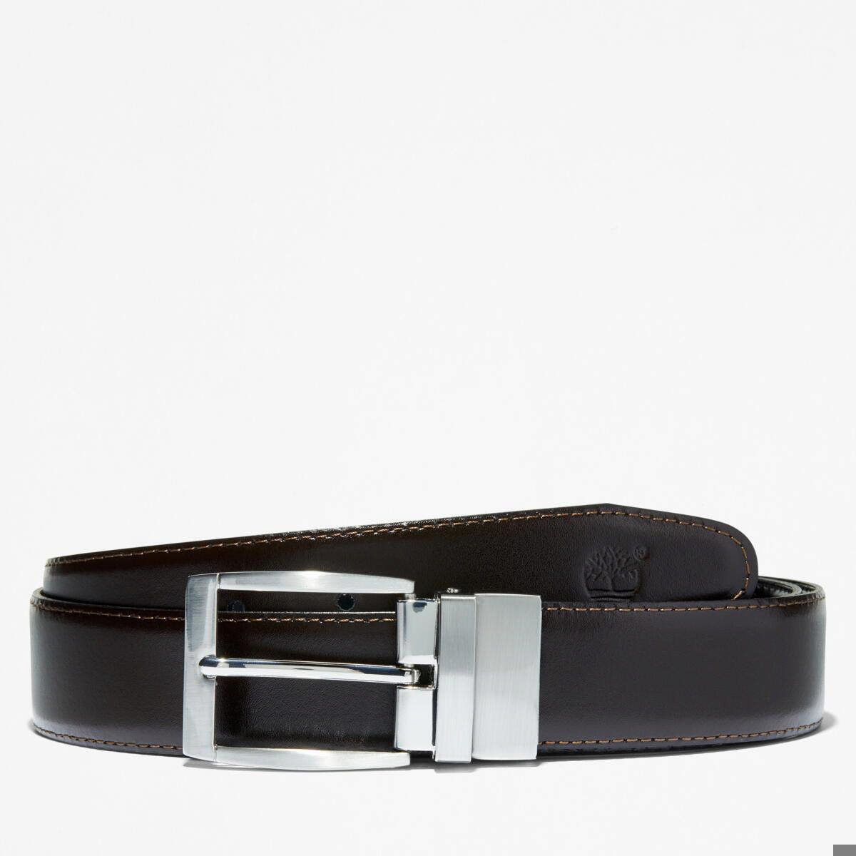 Bay Ridge Reversible buckle leather Belt COCOA