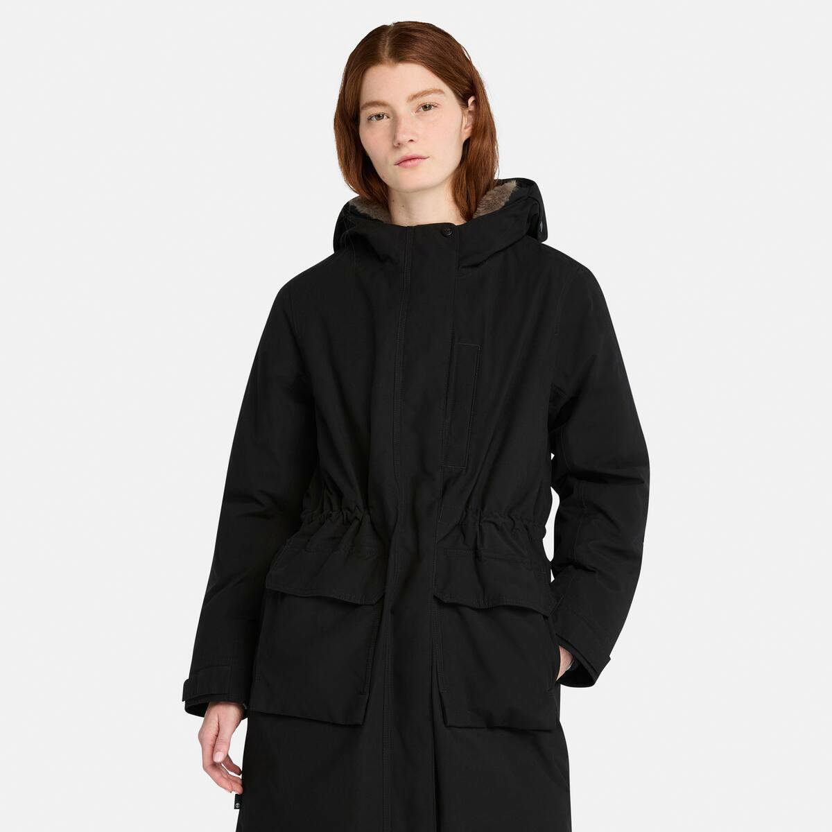 Vatnsheld Dömu Parka með Hlýju Fóðri og Hettu