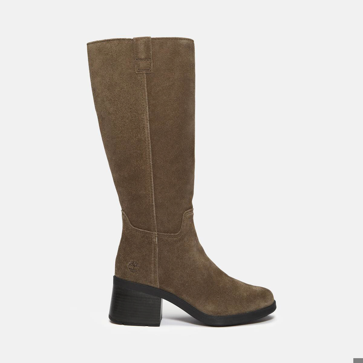 Bellevaux TALL ZIP UP BOOT DARK BROWN SUEDE